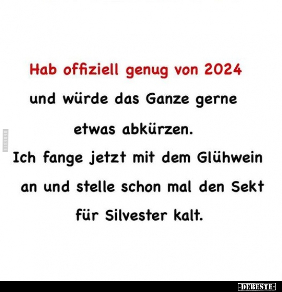 Hab offiziell genug von 2024 und würde das Ganze gerne.. - Lustige Bilder | DEBESTE.de