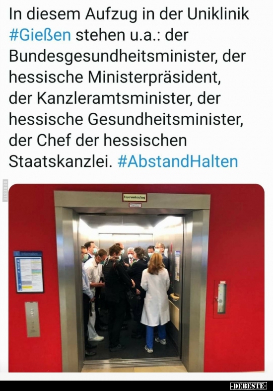In diesem Aufzug in der Uniklinik Gießen stehen.. - Lustige Bilder | DEBESTE.de
