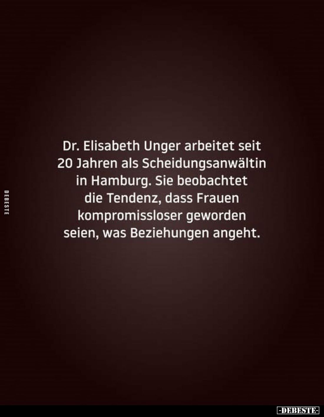 Dr. Elisabeth Unger arbeitet seit 20 Jahren als Scheidungsanwältin in Hamburg.
Sie beobachtet die Tendenz, dass Frauen kompr...