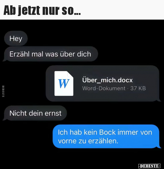 Ab jetzt nur so...