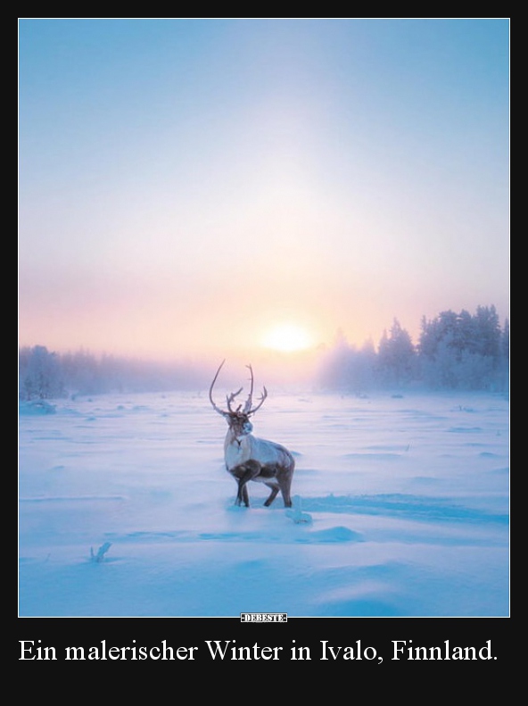 Ein malerischer Winter in Ivalo, Finnland...
