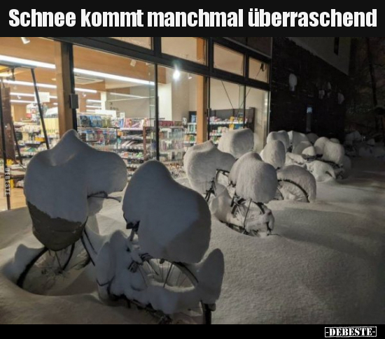 Schnee kommt manchmal überraschend.. - Lustige Bilder | DEBESTE.de