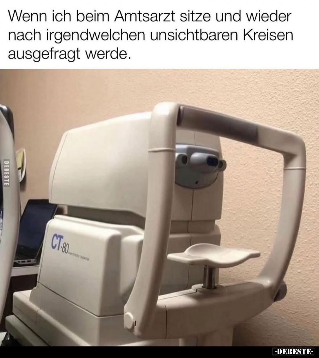 Wenn ich beim Amtsarzt sitze und wieder nach irgendwelchen unsichtbaren Kreisen ausgefragt werde.