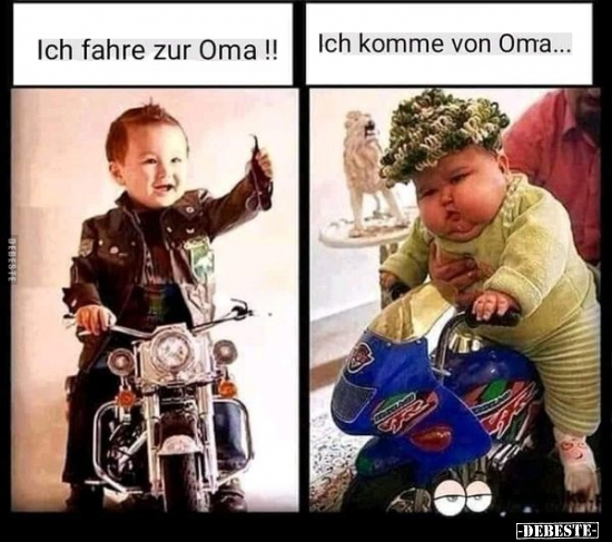 Ich fahre zur Oma! /  Ich komme von Oma... - Lustige Bilder | DEBESTE.de