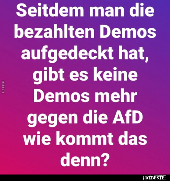 Seitdem man die bezahlten Demos aufgedeckt hat.. - Lustige Bilder | DEBESTE.de