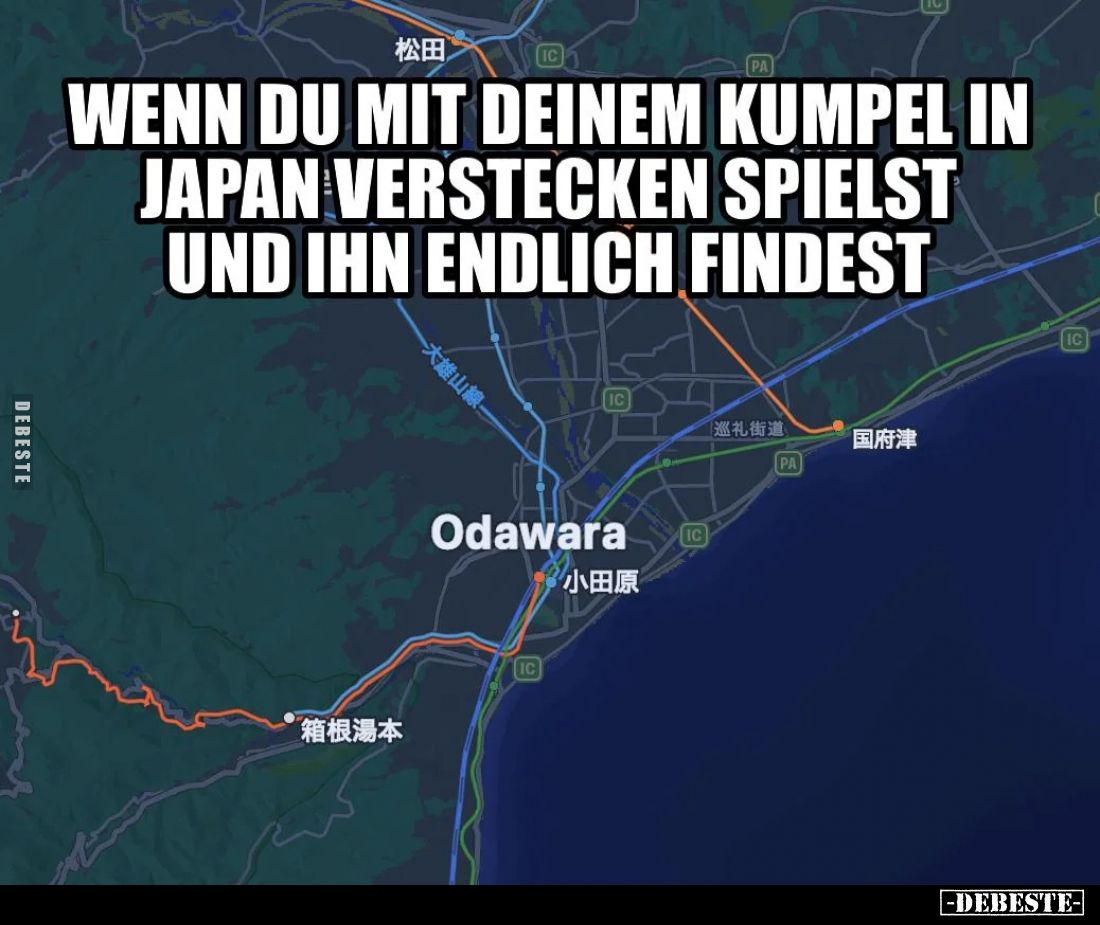 Wenn du mit deinem Kumpel in Japan Verstecken spielst und ihn endlich findest.