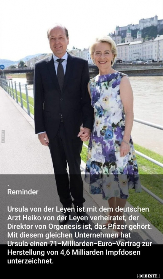 Ursula von der Leyen ist mit dem deutschen Arzt Heiko von.. - Lustige Bilder | DEBESTE.de