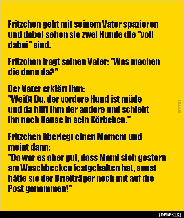 Fritzchen geht mit seinem Vater spazieren und dabei sehen.. - Lustige Bilder | DEBESTE.de