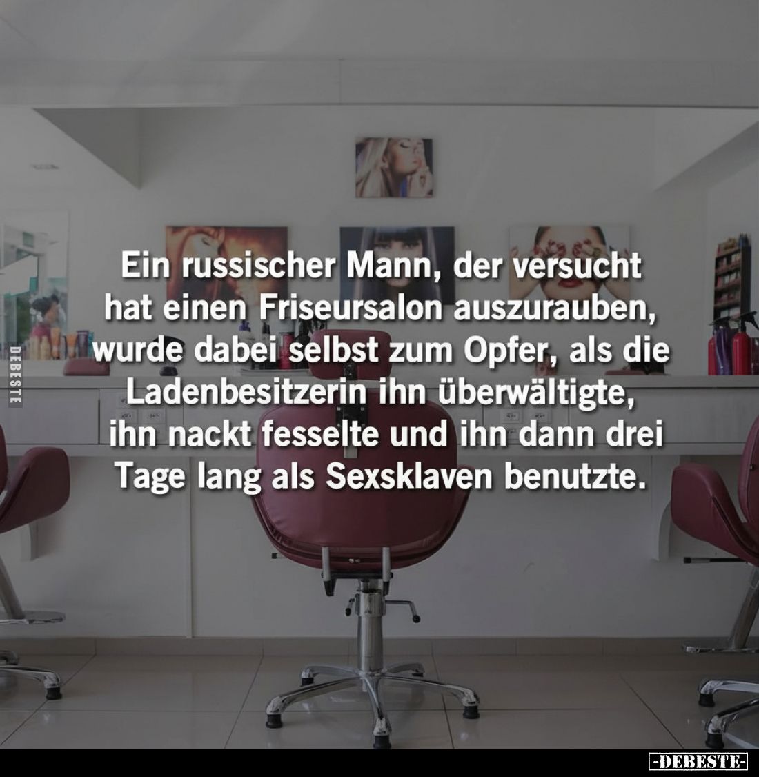 Ein russischer Mann, der versucht hat einen Friseursalon auszurauben, wurde dabei selbst zum Opfer, als die Ladenbesitzerin i...