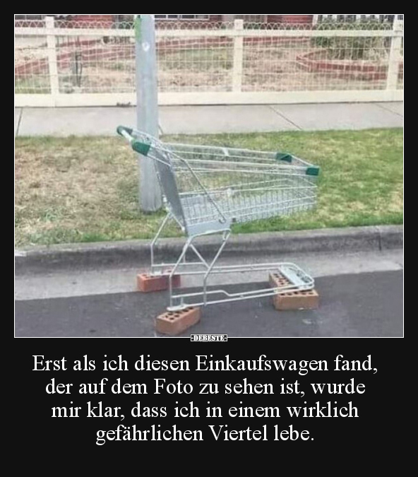 Erst als ich diesen Einkaufswagen fand, der auf dem Foto.. - Lustige Bilder | DEBESTE.de