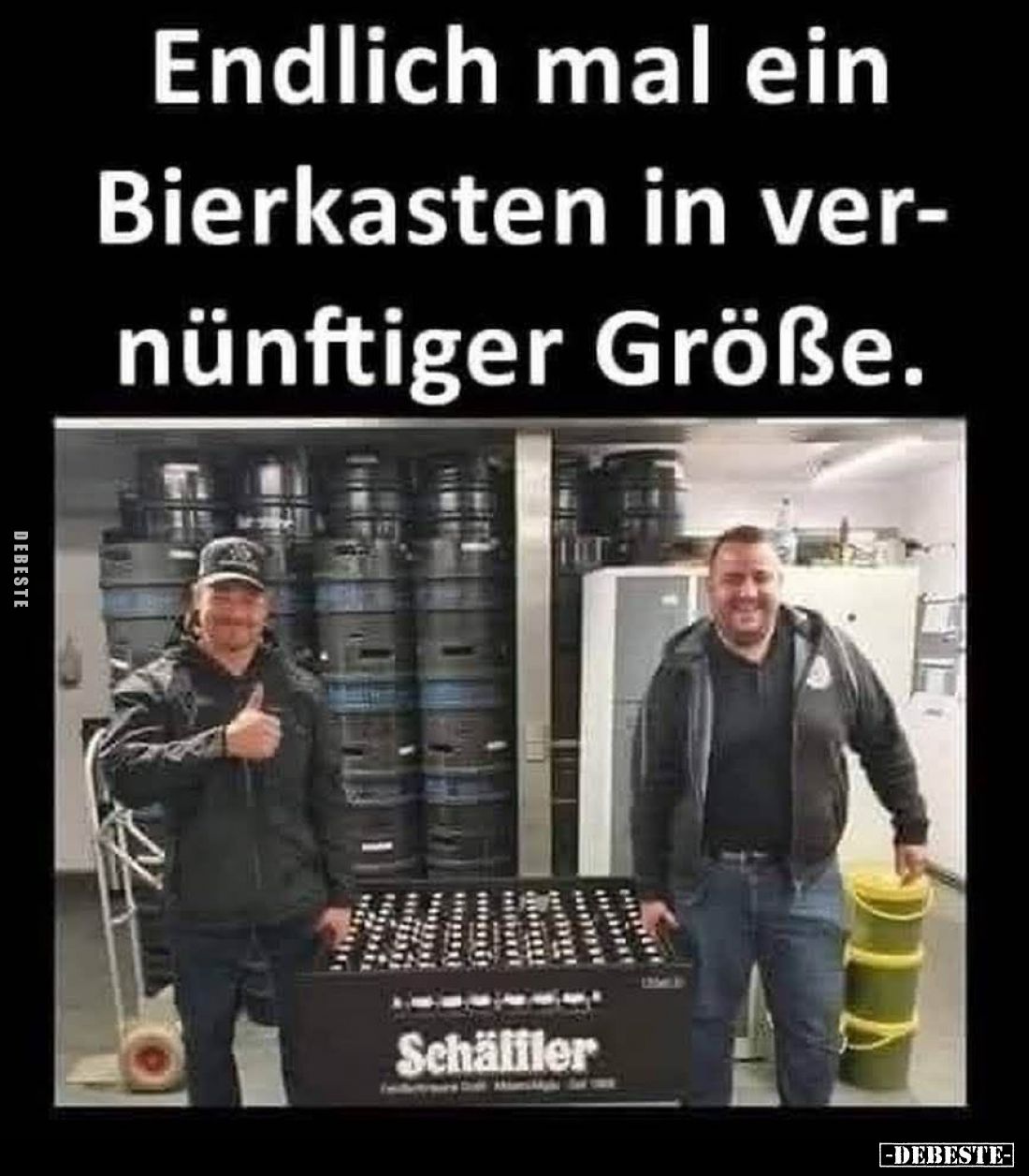 Endlich mal ein Bierkasten in vernünftiger Größe.