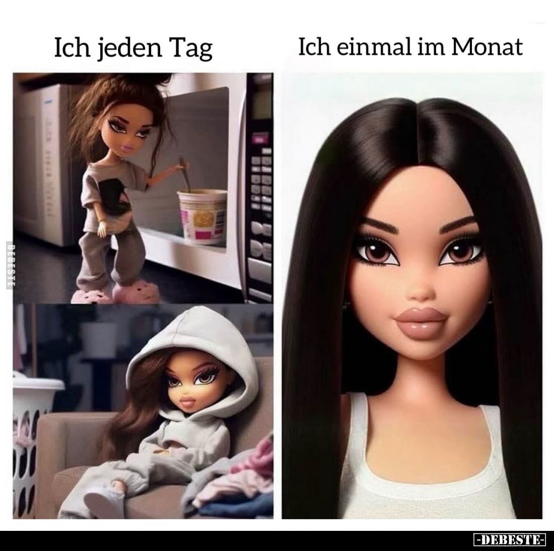 Ich jeden Tag 
-
Ich einmal im Monat