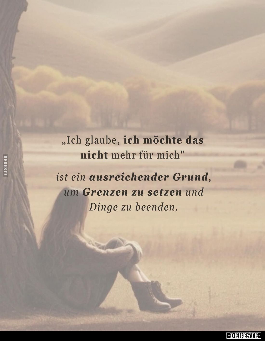 "Ich glaube, ich möchte das nicht mehr für mich." 
Ist ein ausreichender Grund, um Grenzen zu setzen und Dinge zu ...