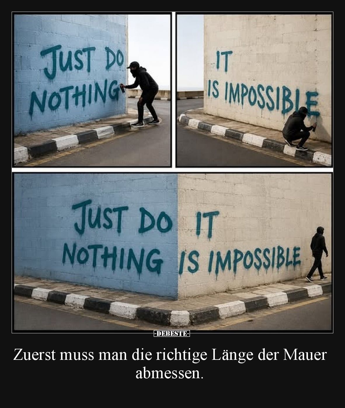 Zuerst muss man die richtige Länge der Mauer abmessen.