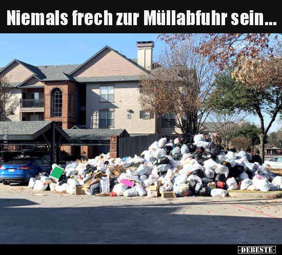Niemals frech zur Müllabfuhr sein... - Lustige Bilder | DEBESTE.de