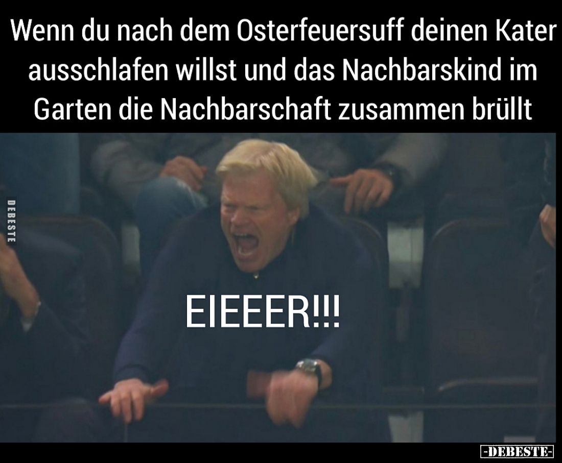 Wenn du nach dem Osterfeuersuff deinen Kater ausschlafen.. - Lustige Bilder | DEBESTE.de
