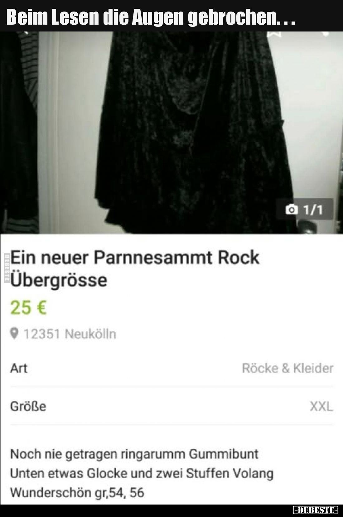 Beim Lesen die Augen gebrochen.