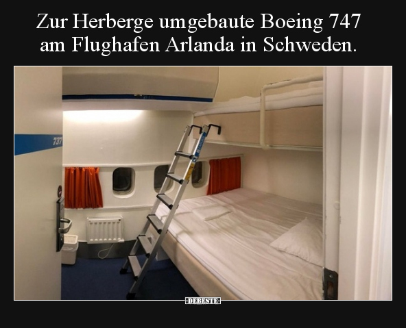 Zur Herberge umgebaute Boeing 747 am Flughafen Arlanda in.. - Lustige Bilder | DEBESTE.de