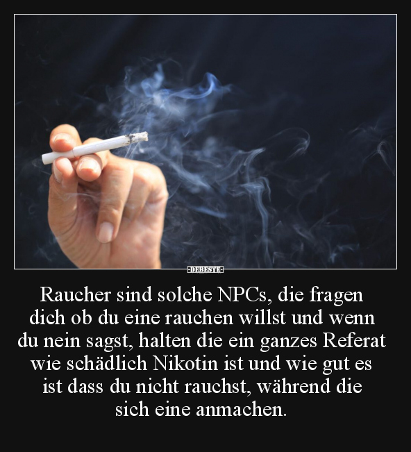 Raucher sind solche NPCs.. - Lustige Bilder | DEBESTE.de