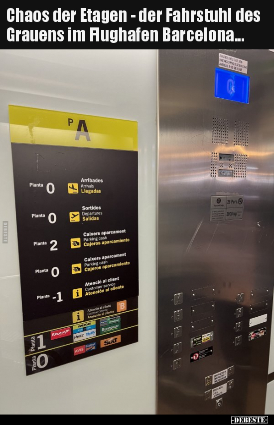 Chaos der Etagen - der Fahrstuhl des Grauens im Flughafen.. - Lustige Bilder | DEBESTE.de