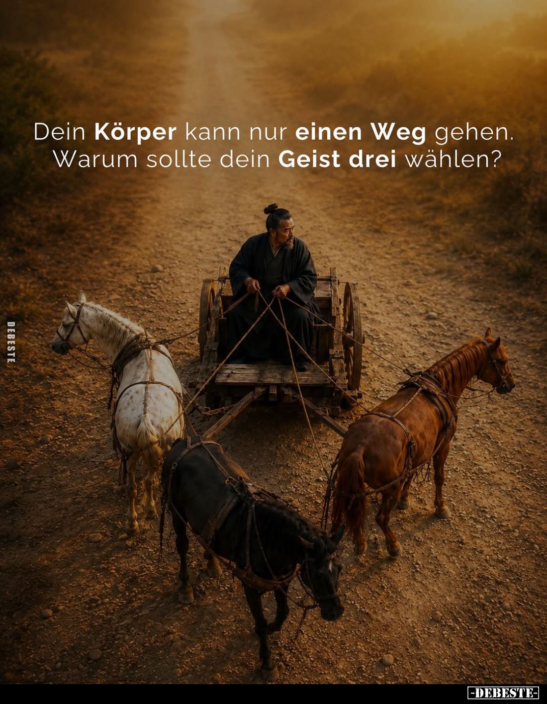 Dein Körper kann nur einen Weg gehen. Warum sollte dein Geist drei wählen?