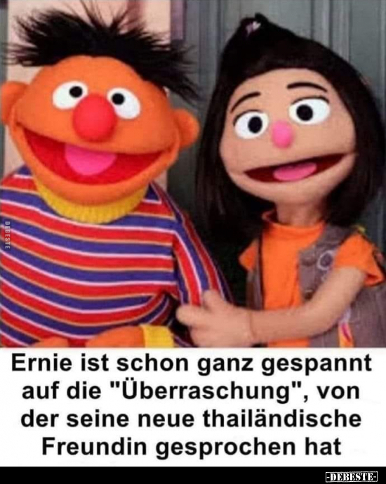 Ernie ist schon ganz gespannt auf die "Überraschung", von.. - Lustige Bilder | DEBESTE.de