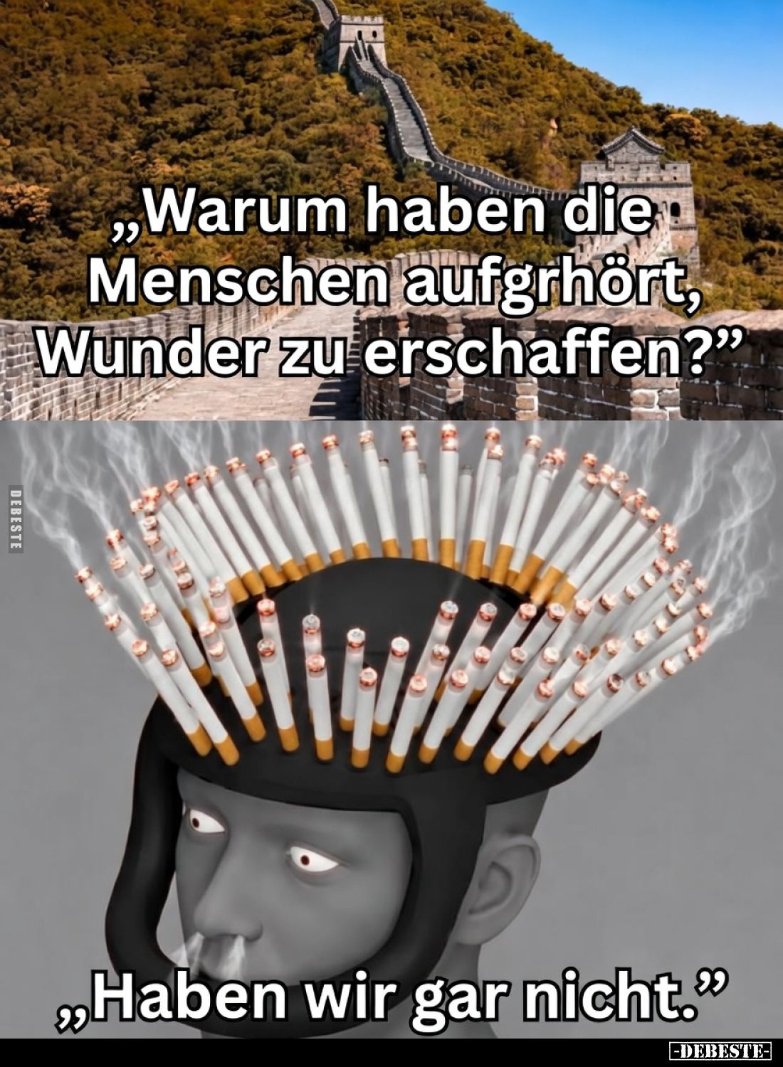 „Warum haben die Menschen aufgehört, Wunder zu erschaffen?“
„Haben wir gar nicht.“