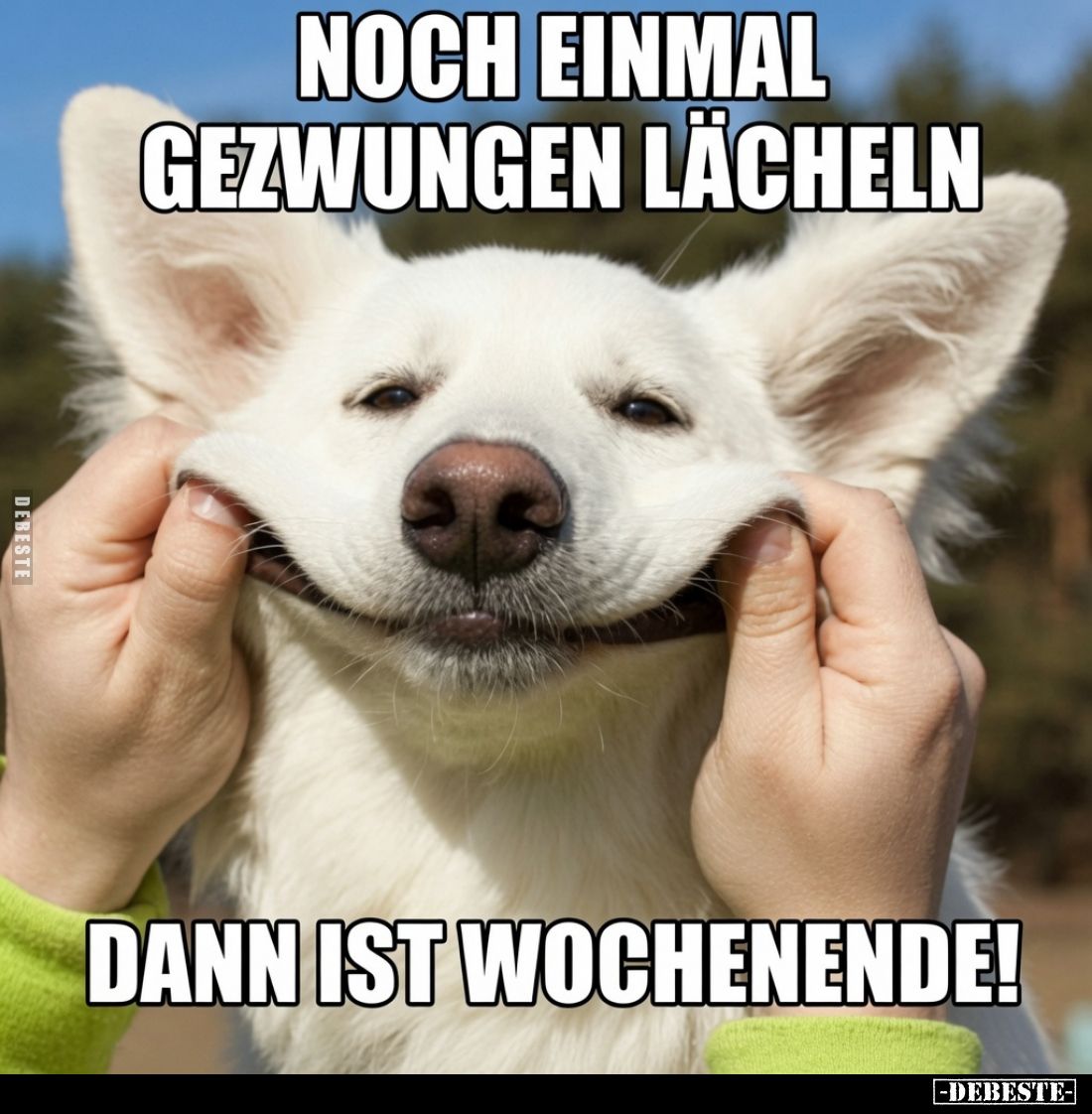 Noch einmal gezwungen Lächeln, dann ist Wochenende!
