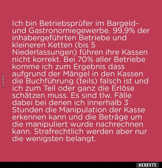 Ich bin Betriebsprüfer im Bargeld.. - Lustige Bilder | DEBESTE.de