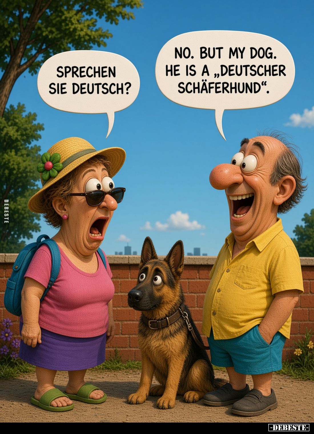 Sprechen Sie deutsch?
No. But my dog. He is a „deutscher Schäferhund".