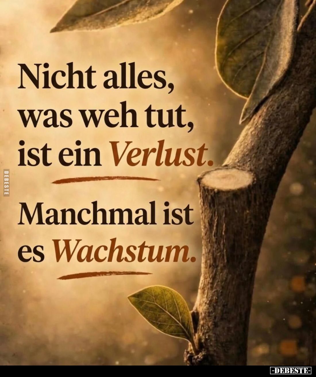 Nicht alles, was weh tut, ist ein Verlust.
Manchmal ist es Wachstum.