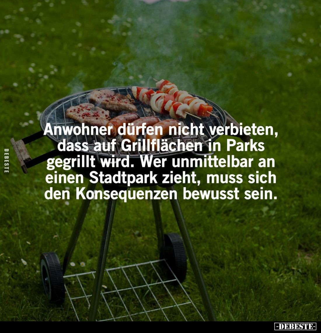 Anwohner dürfen nicht verbieten, dass auf Grillflächen in Parks gegrillt wird. Wer unmittelbar an einen Stadtpark zieht, muss...