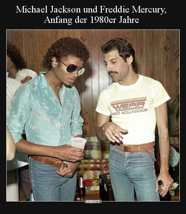 Michael Jackson und Freddie Mercury, Anfang der 1980er.. - Lustige Bilder | DEBESTE.de