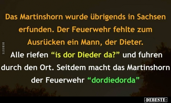Das Martinshorn wurde übrigends in Sachsen erfunden... - Lustige Bilder | DEBESTE.de