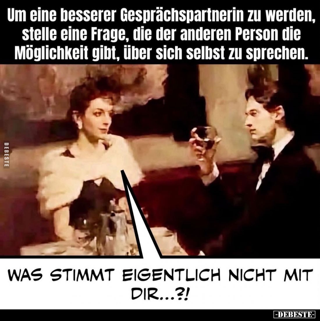 Um eine besserer Gesprächspartnerin zu werden, stelle eine Frage, die der anderen Person die Möglichkeit gibt, über sich selb...