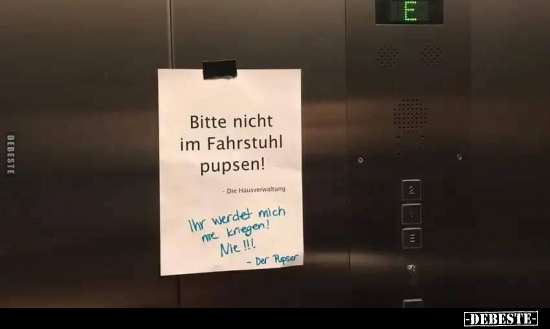 Bitte Nicht Im Fahrstuhl Pupsen Lustige Bilder Spruche Witze Echt Lustig