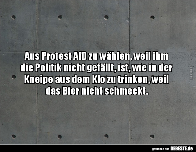 Aus Protest AfD zu wählen, weil ihm die Politik nicht.. - Lustige Bilder | DEBESTE.de