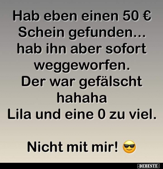 Hab eben einen 50€ Schein gefunden...