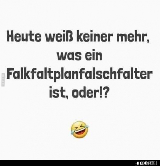 Heute weiß keiner mehr, was ein Falkfaltplanfalschfalter..