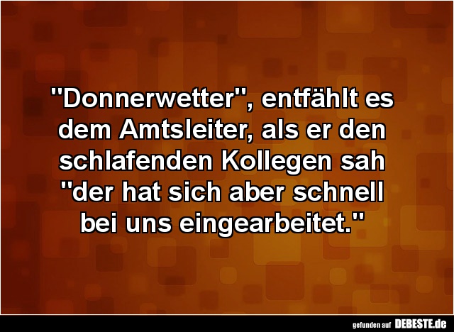 "Donnerwetter", entfählt es dem Amtsleiter.. - Lustige Bilder | DEBESTE.de