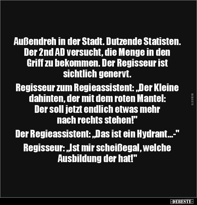 Außendreh in der Stadt. Dutzende Statisten.. - Lustige Bilder | DEBESTE.de