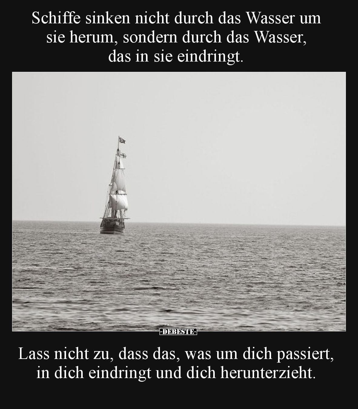 Schiffe sinken nicht durch das Wasser um sie herum, sondern.. - Lustige Bilder | DEBESTE.de