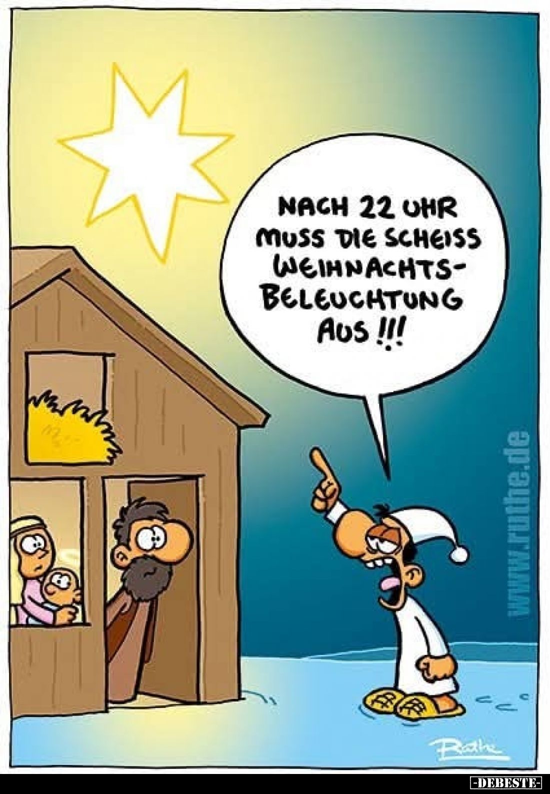 Nach 22 Uhr muss die scheiss Weihnachtsbeleuchtung aus !!!