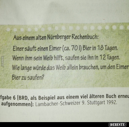 Aus einem alten Nürnberger Rechenbuch...