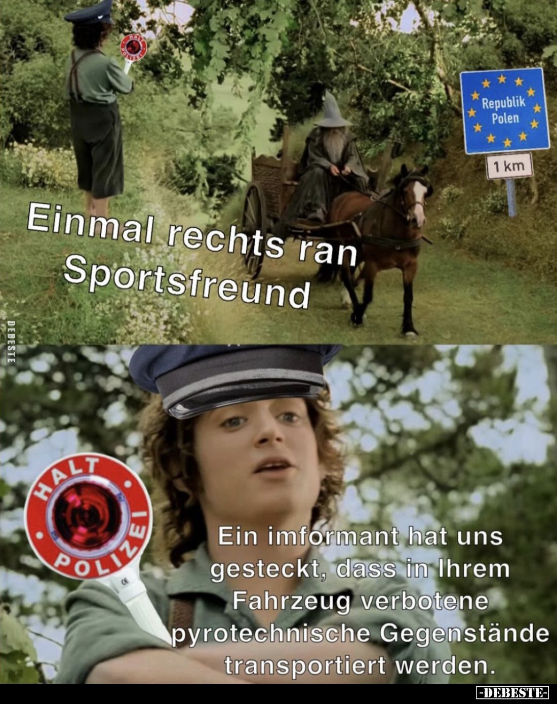 Einmal rechts ran Sportsfreund
-
Ein imformant hat uns gesteckt, dass in Ihrem Fahrzeug verbotene pyrotechnische Gegenständ...