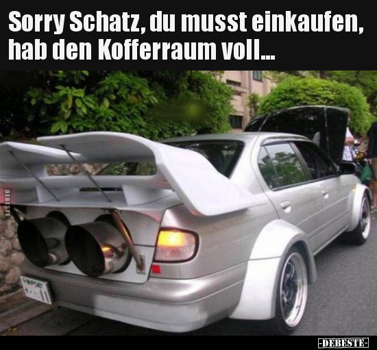 Sorry Schatz, du musst einkaufen, hab den Kofferraum.. - Lustige Bilder | DEBESTE.de