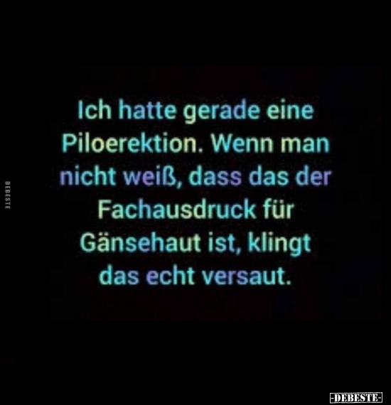 Ich hatte gerade eine Piloerektion.. - Lustige Bilder | DEBESTE.de