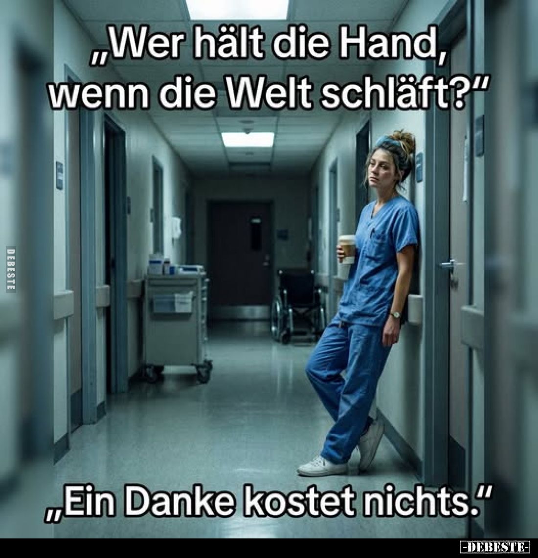 „Wer hält die Hand, wenn die Welt schläft?" „Ein Danke kostet nichts."