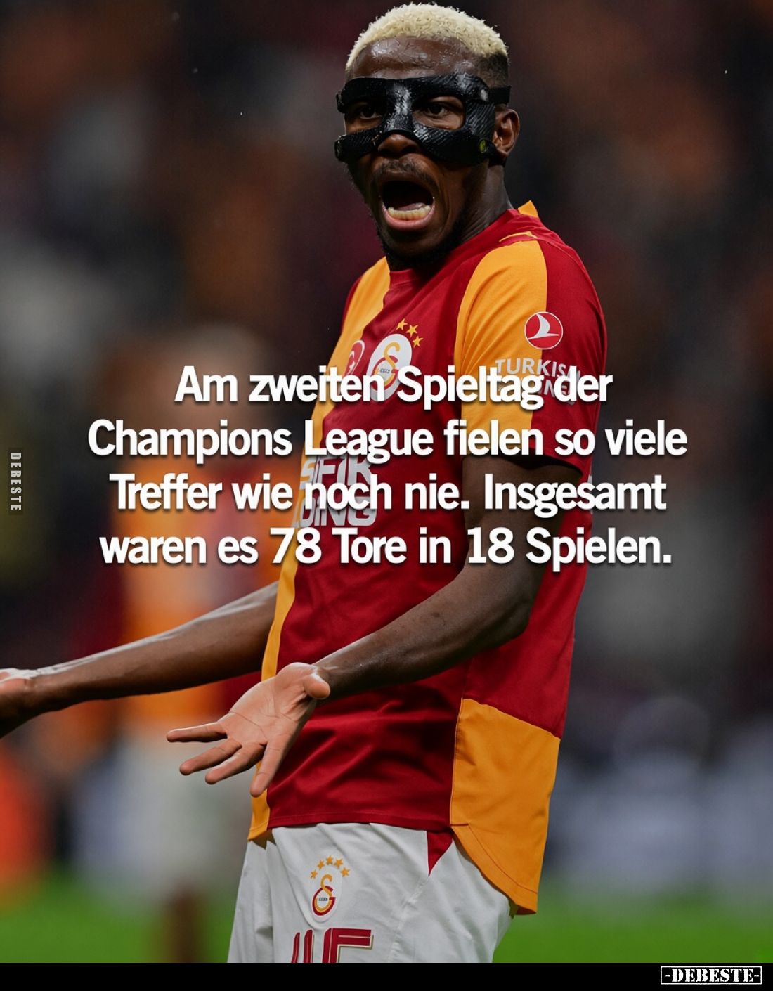 Am zweiten Spieltag der Champions League fielen so viele Treffer wie noch nie. Insgesamt waren es 78 Tore in 18 Spielen.