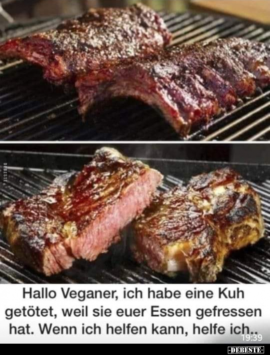 Hallo Veganer, ich habe eine Kuh getötet, weil sie euer.. - Lustige Bilder | DEBESTE.de